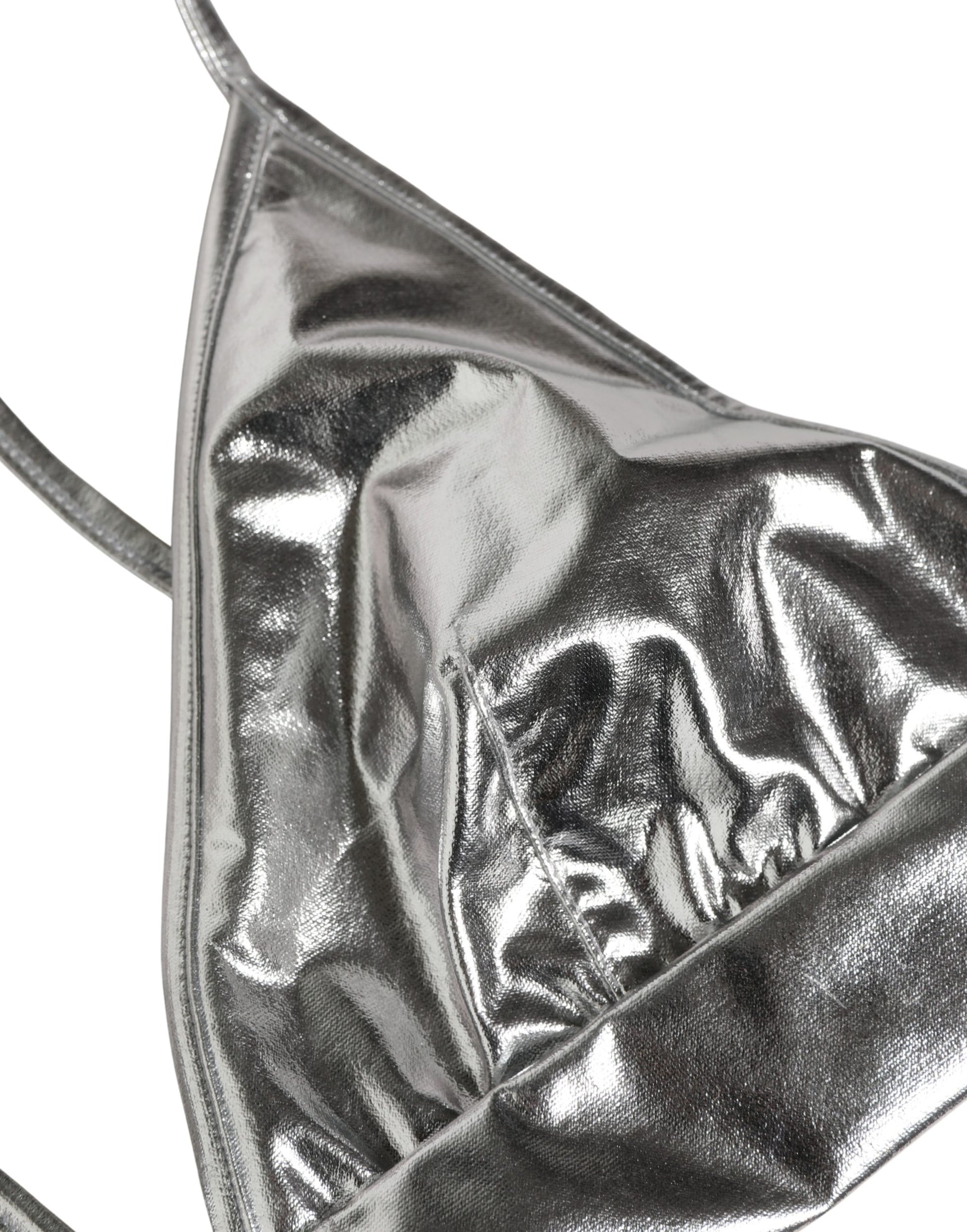 Top bustier court Dolce & Gabbana sans manches, argent métallisé