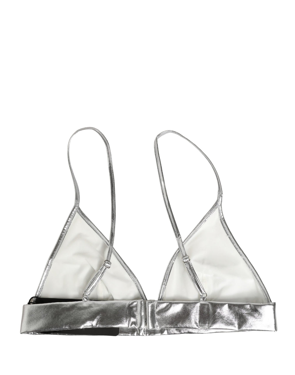 Top bustier court Dolce & Gabbana sans manches, argent métallisé