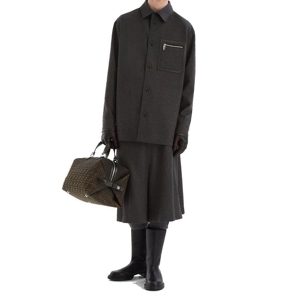 Fendi Grey Coat for Men alternate view