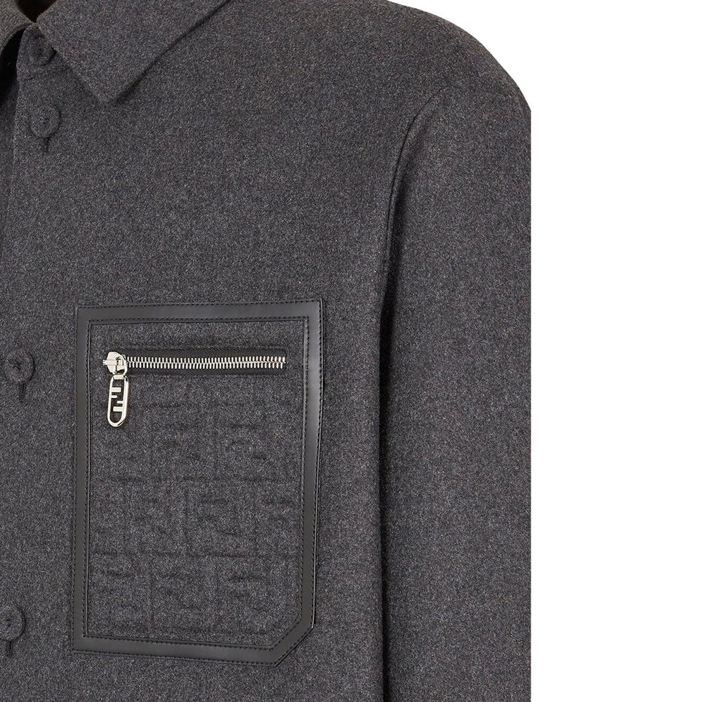 Fendi Grey Coat for Men side view