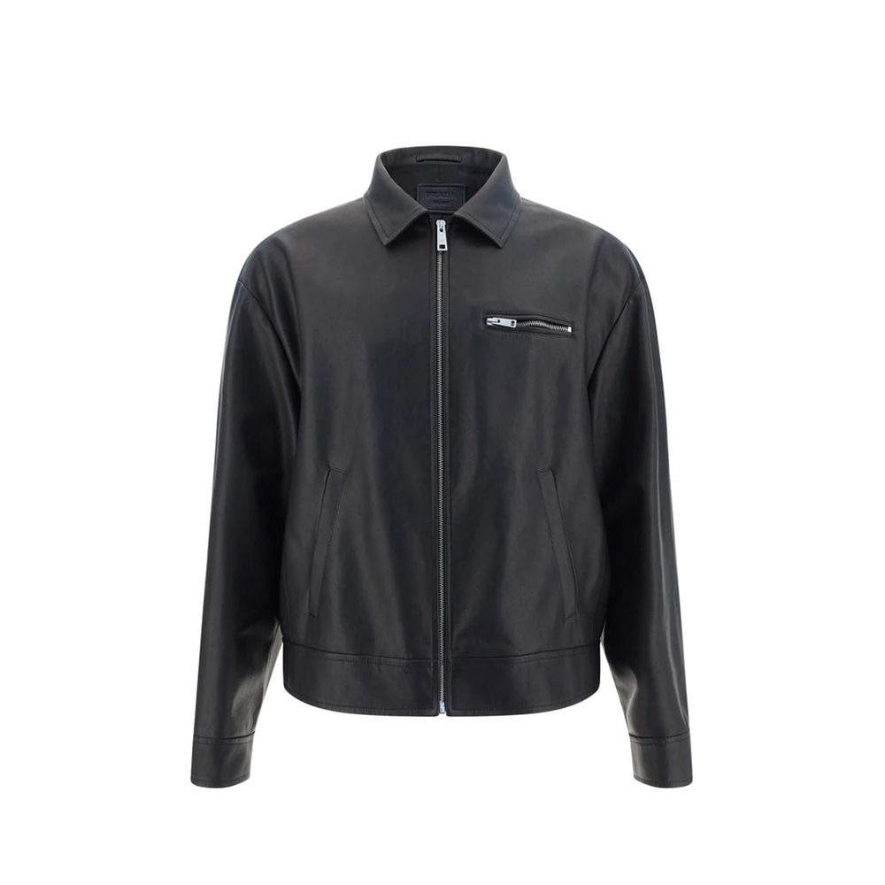 Prada Black Leather Jackets for Men