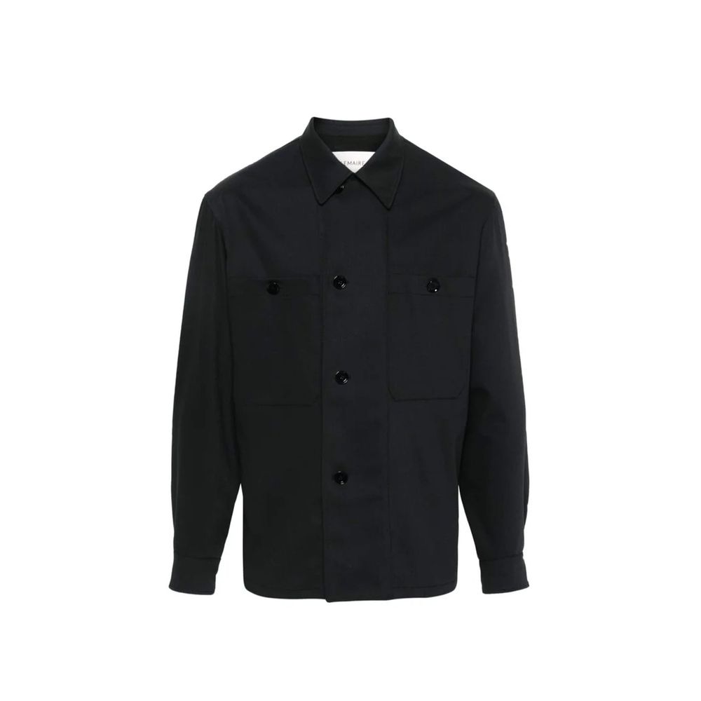 Manteau noir en laine vierge Lemaire