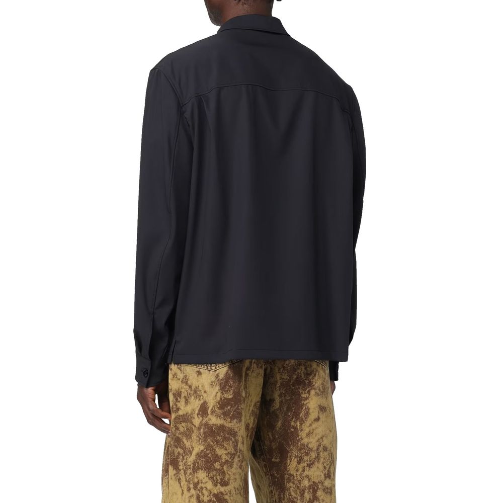 Manteau noir en laine vierge Lemaire