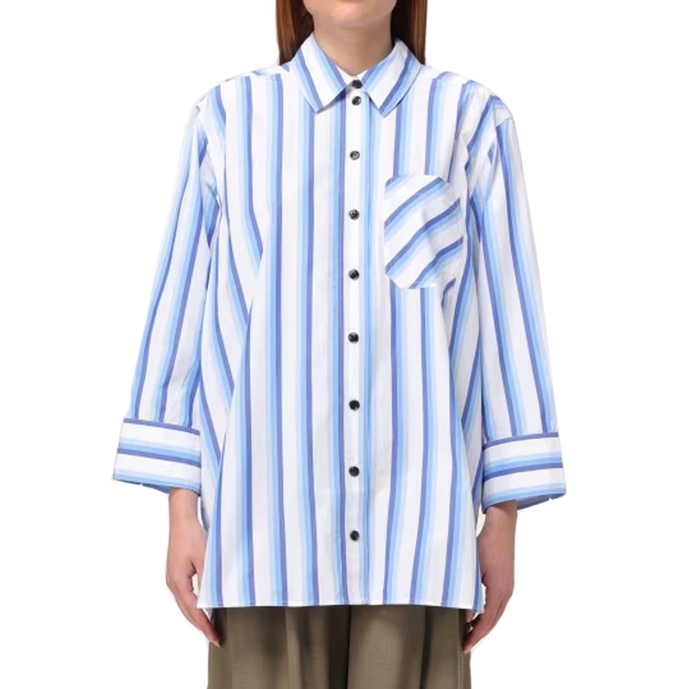 Ganni Blue Cotton Shirt