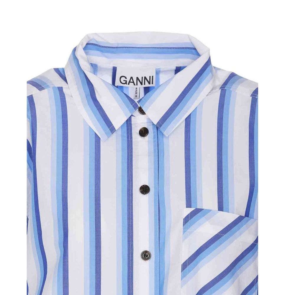 Ganni Blue Cotton Shirt