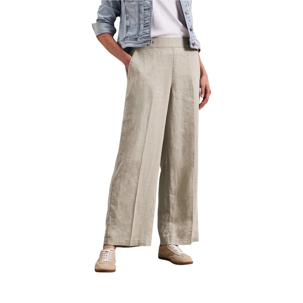 Street One Pantalon Décontracté en Lin Beige