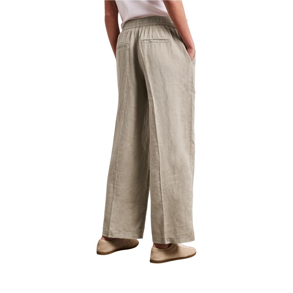 Street One Pantalon Décontracté en Lin Beige