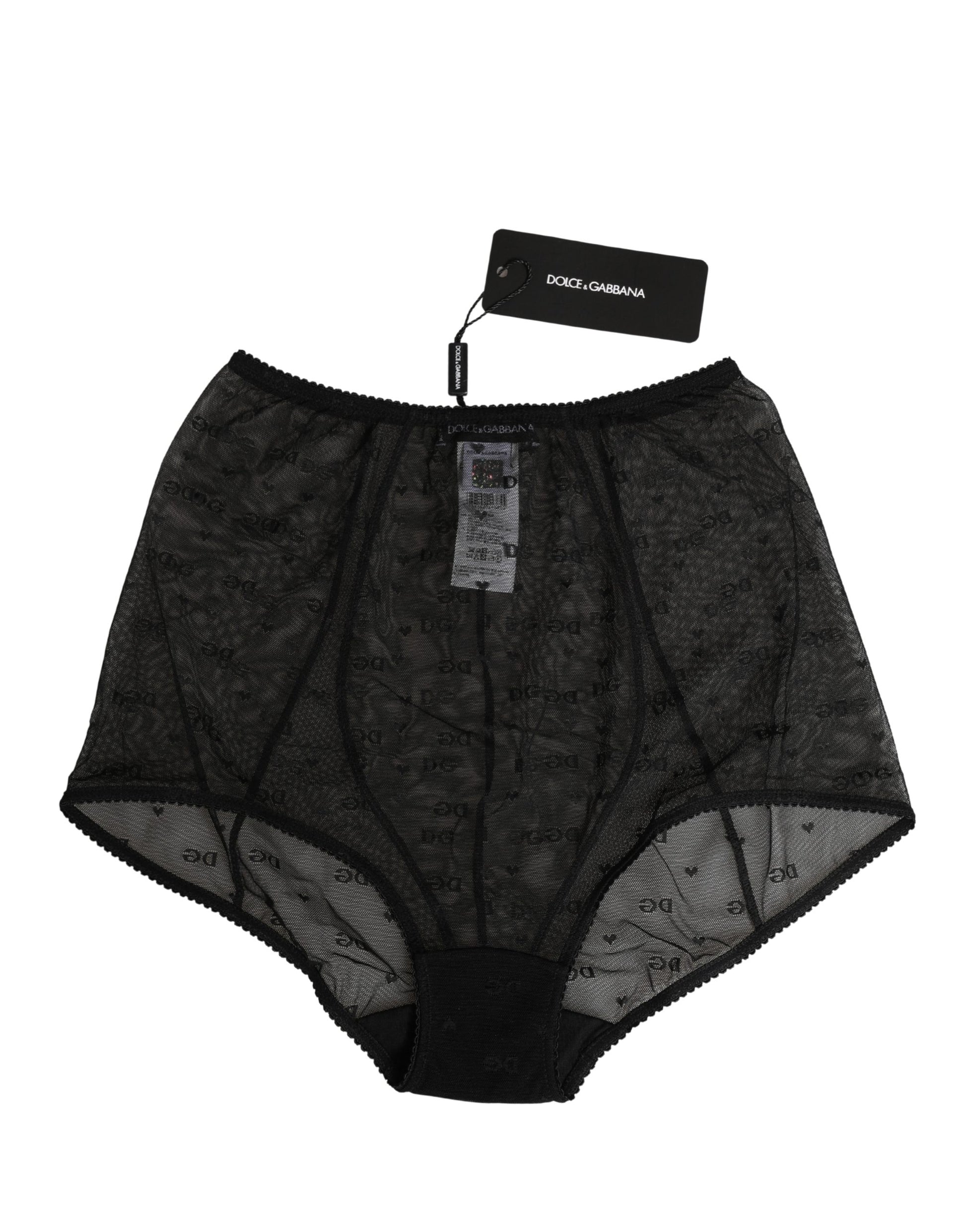 Dolce & Gabbana Black Nylon Stretch Slip Girdle Panty Underwear