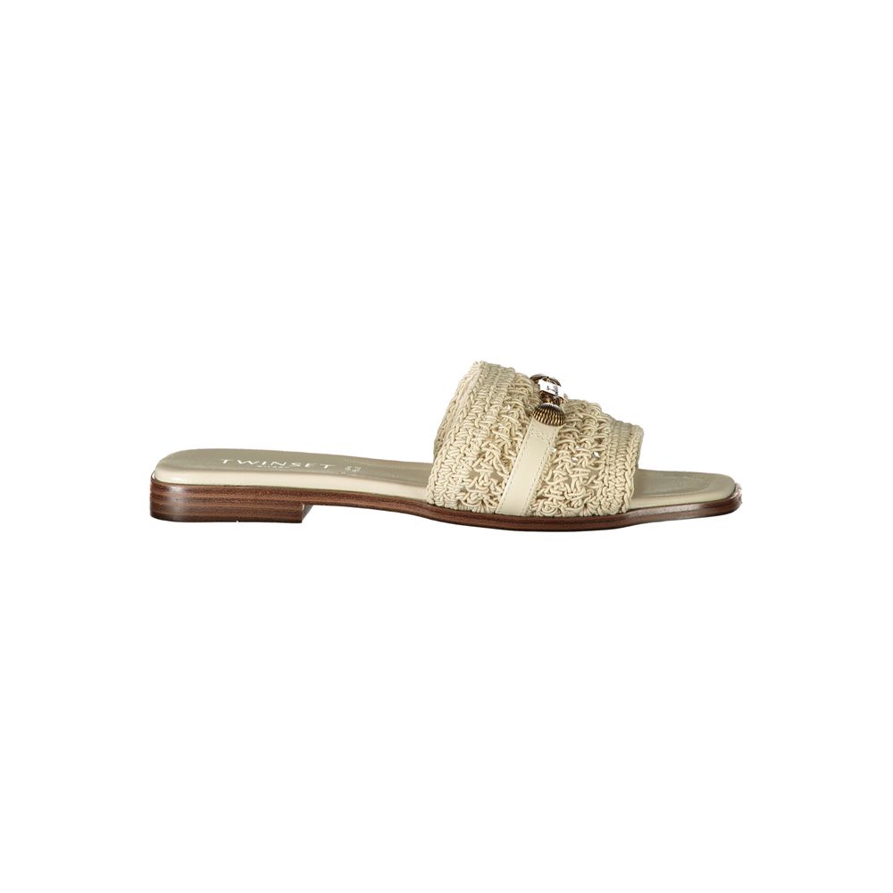 Twinset Sandales en Cuir Beige pour Femme