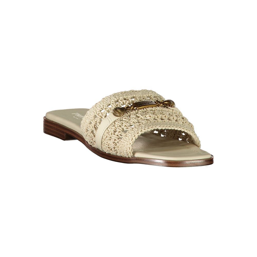 Twinset Sandales en Cuir Beige pour Femme