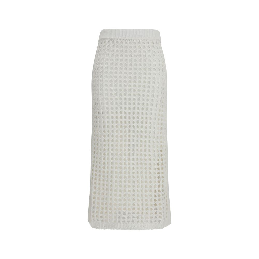 Jupe midi Max Mara en pur coton blanc