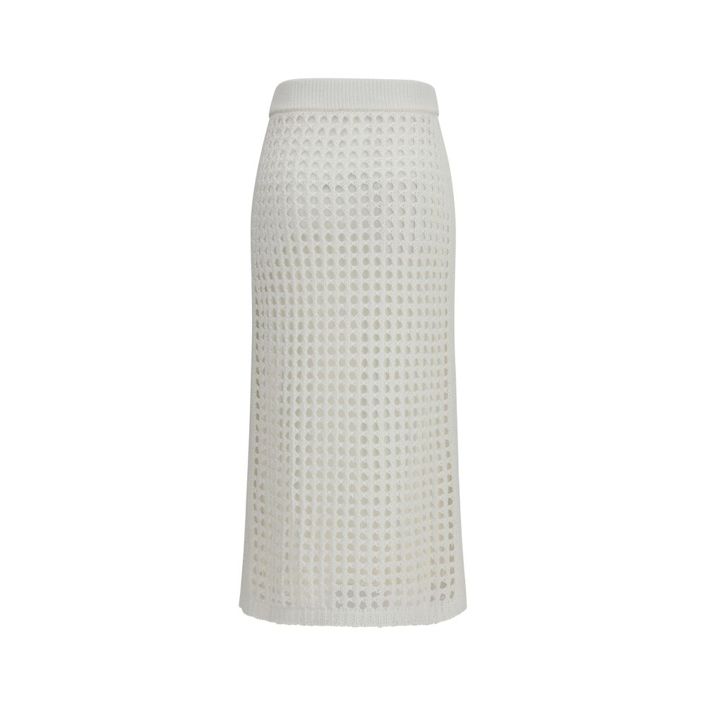 Jupe midi Max Mara en pur coton blanc