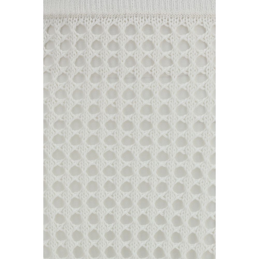 Jupe midi Max Mara en pur coton blanc