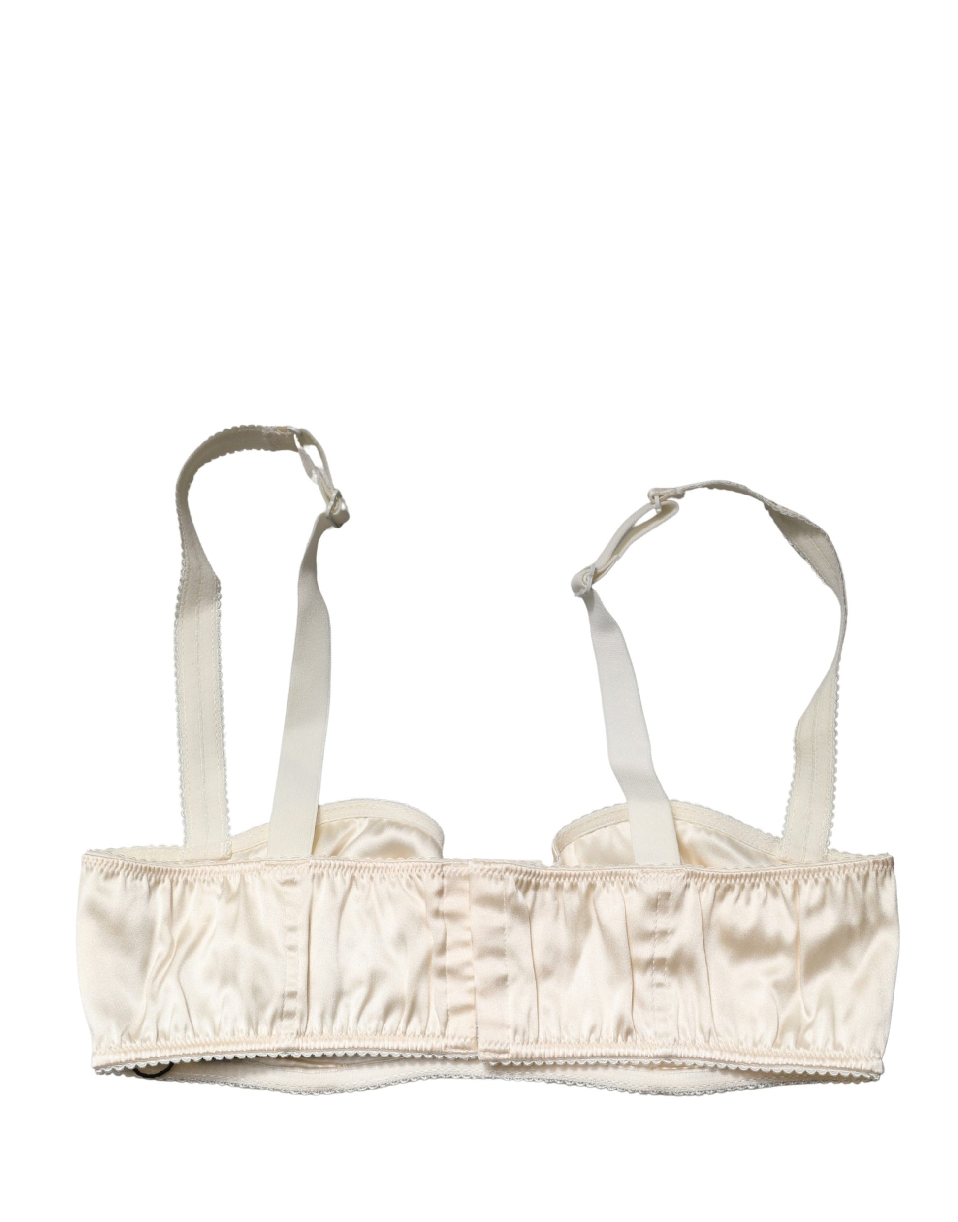 Soutien-gorge balconnet semi-rembourré à armatures Dolce & Gabbana blanc cassé Lingerie