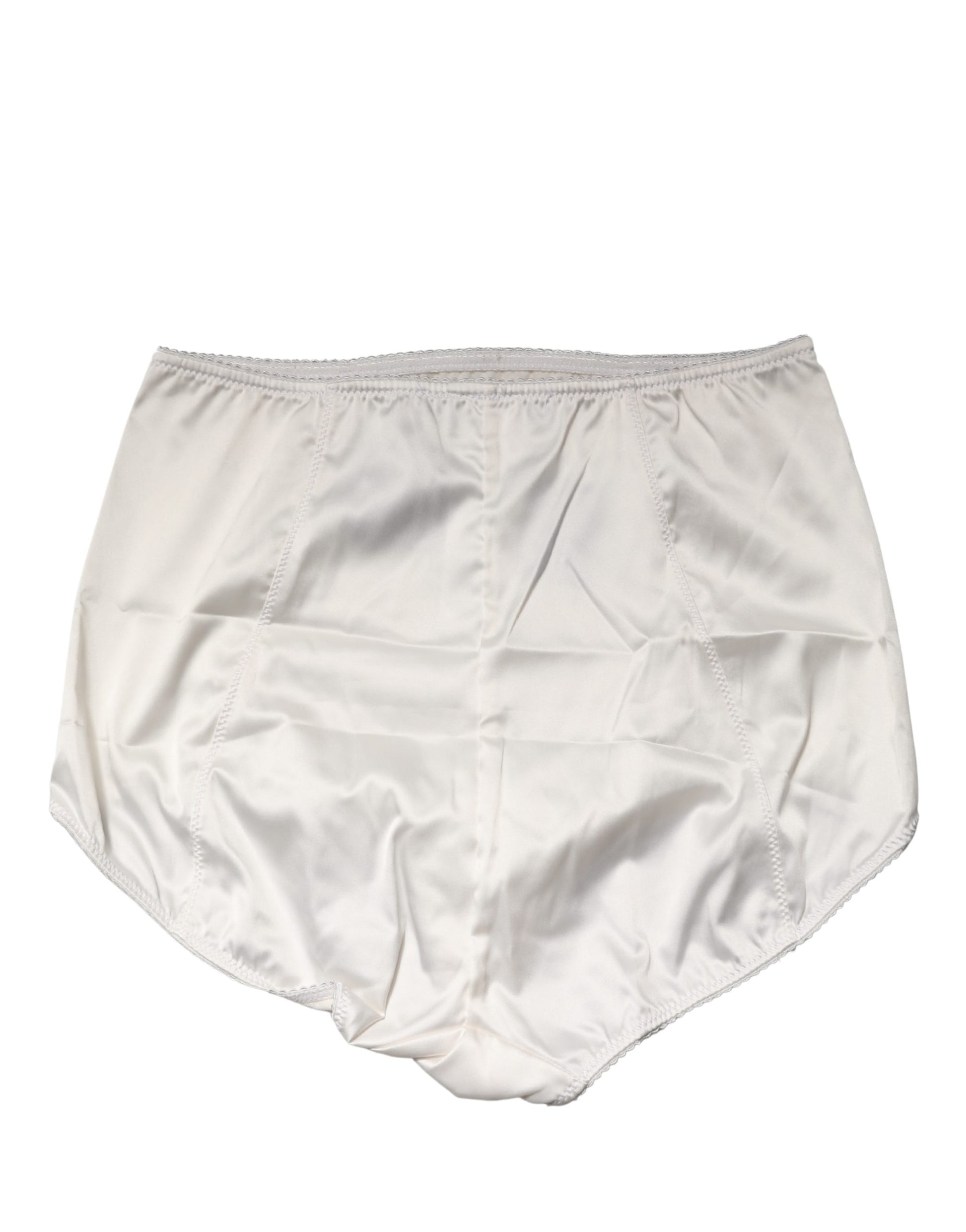 Dolce & Gabbana White Silk Blend High Waist Girdle Panty Underwear