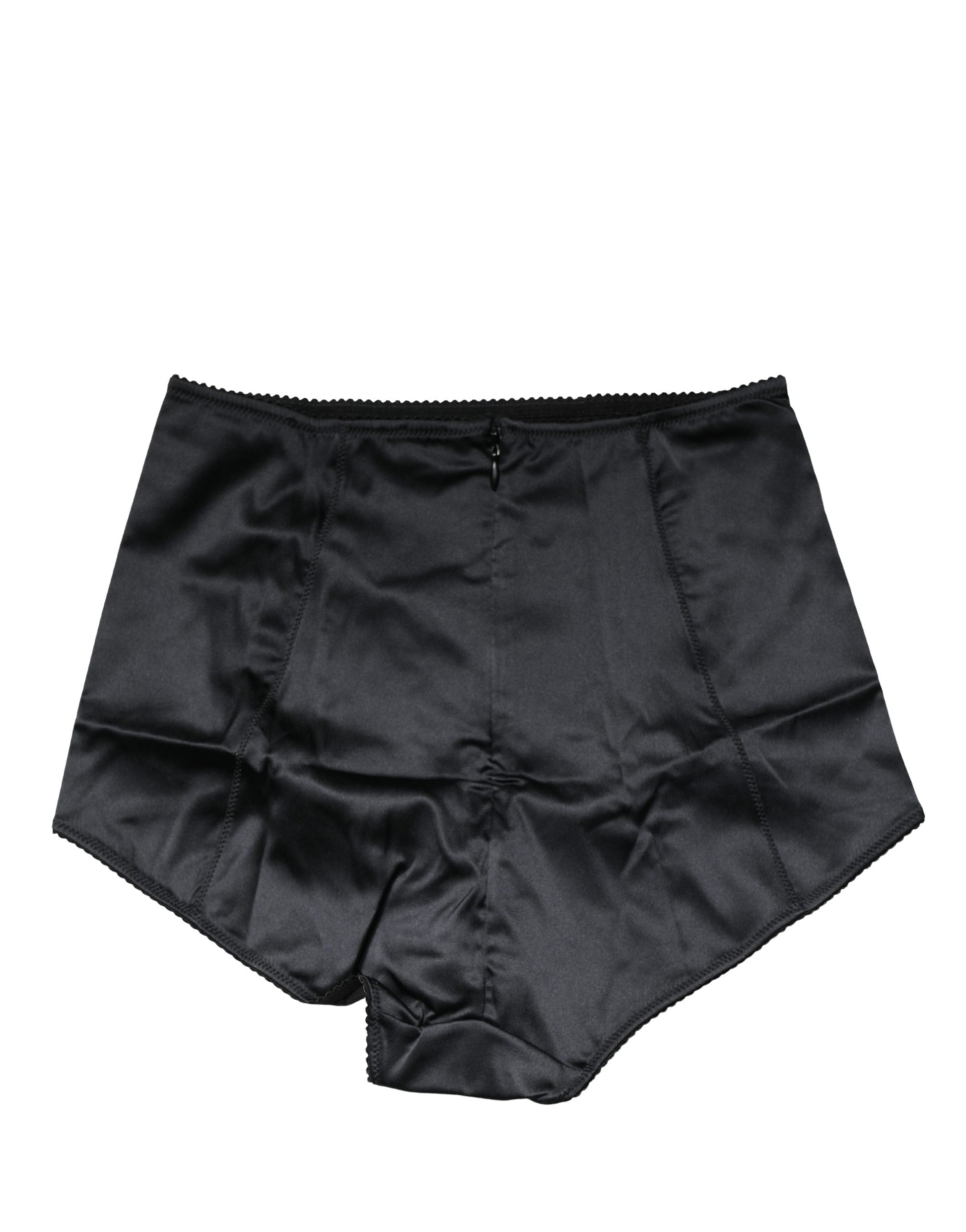 Dolce & Gabbana Black Silk Blend High Waist Girdle Panty Underwear
