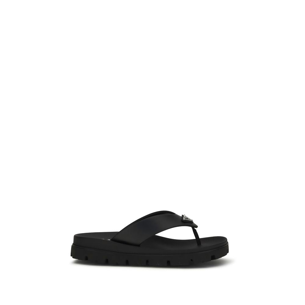 Prada Brown Calf Leather Bos Taurus Sandals