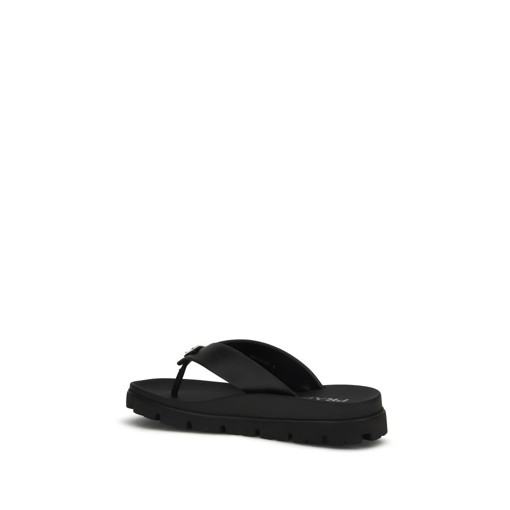 Prada Brown Calf Leather Bos Taurus Sandals