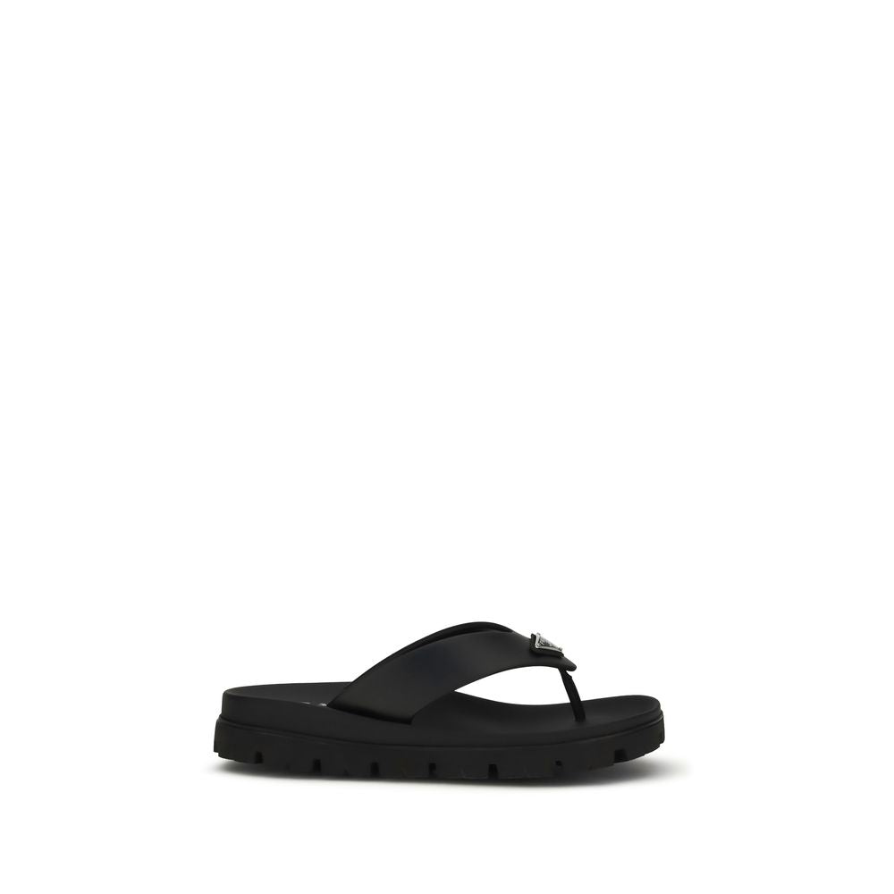 Sandales Prada en cuir de veau noir Bos Taurus