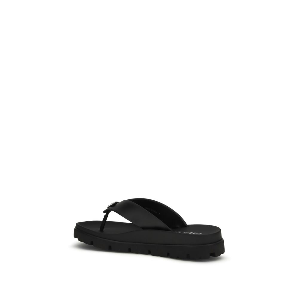 Sandales Prada en cuir de veau noir Bos Taurus