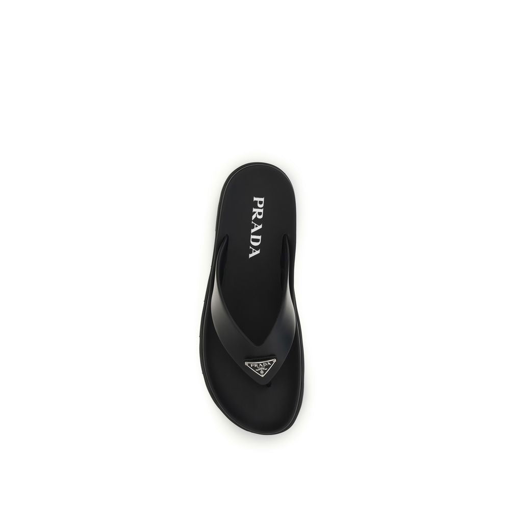 Sandales Prada en cuir de veau noir Bos Taurus