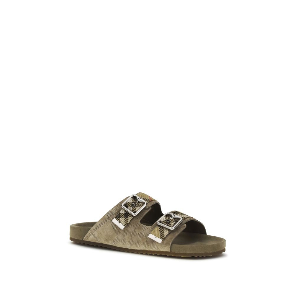Burberry Beige Calf Leather Bos Taurus Sandals