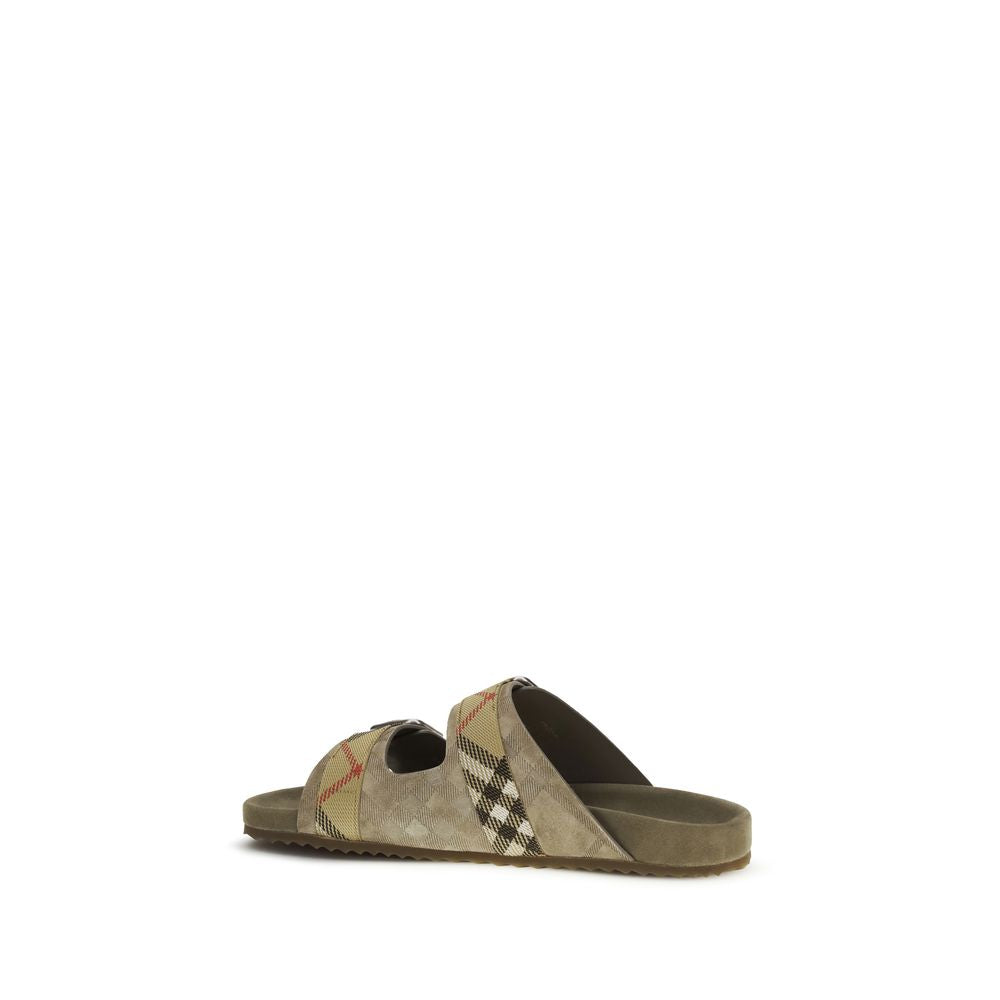 Burberry Beige Calf Leather Bos Taurus Sandals