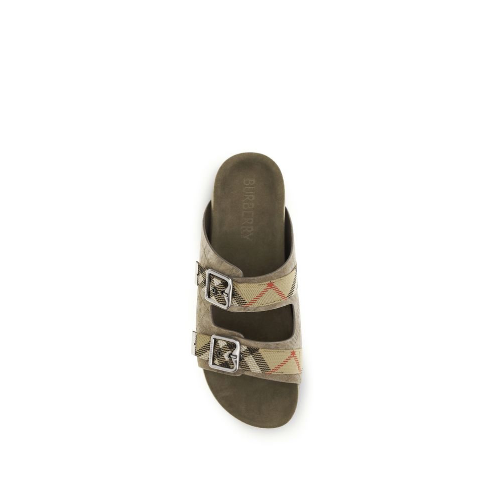 Burberry Beige Calf Leather Bos Taurus Sandals