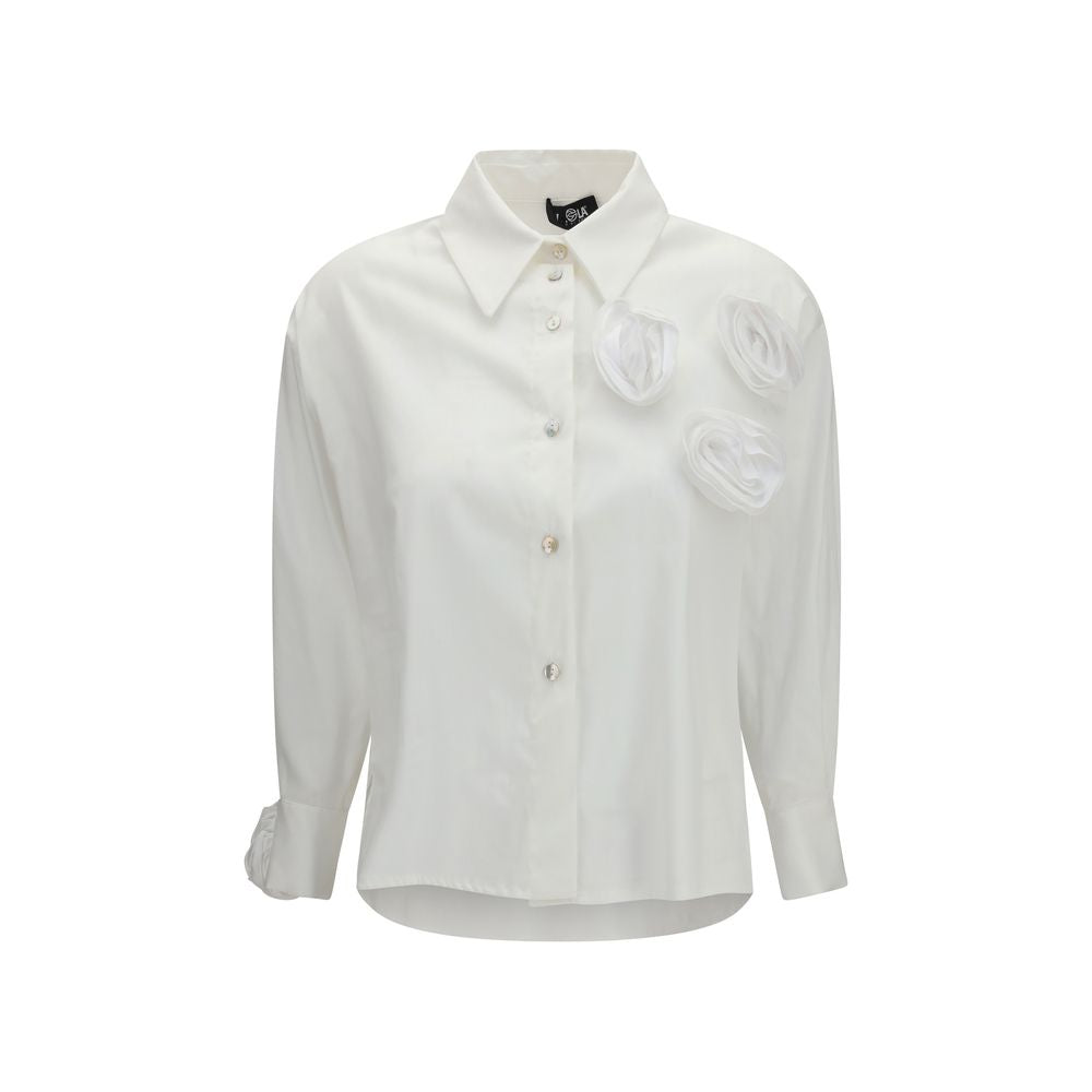 Chemise à motifs Ella en coton blanc