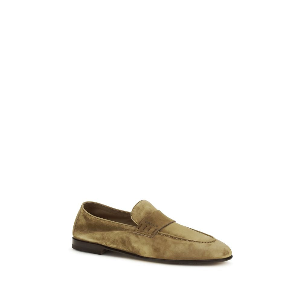 Mocassins à enfiler Bally en cuir de veau beige (Bos taurus)
