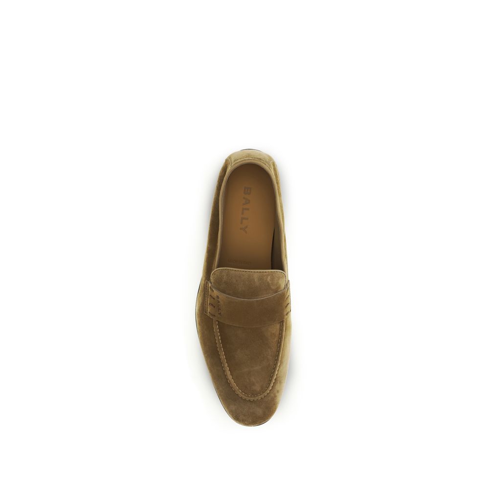 Mocassins à enfiler Bally en cuir de veau beige (Bos taurus)