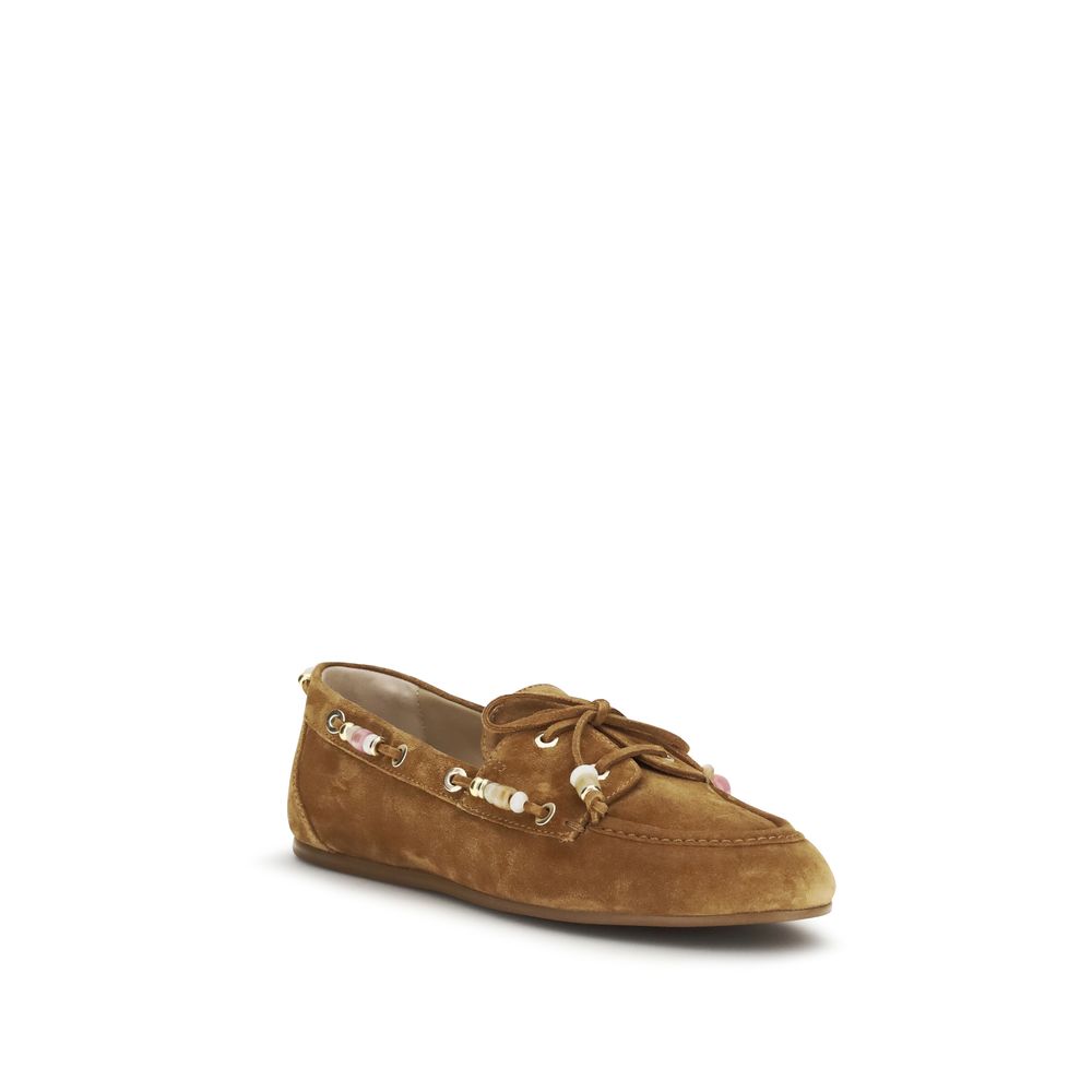 Mocassins à enfiler Stuart Weitzman en cuir de veau marron Bos Taurus