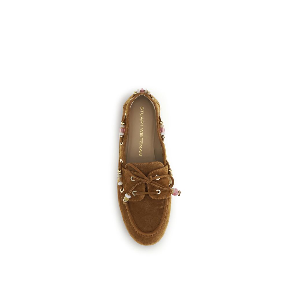 Mocassins à enfiler Stuart Weitzman en cuir de veau marron Bos Taurus