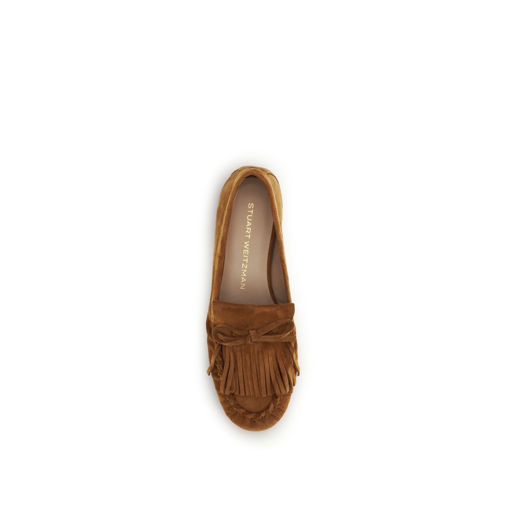 Mocassins à enfiler Stuart Weitzman en cuir de veau marron Bos Taurus