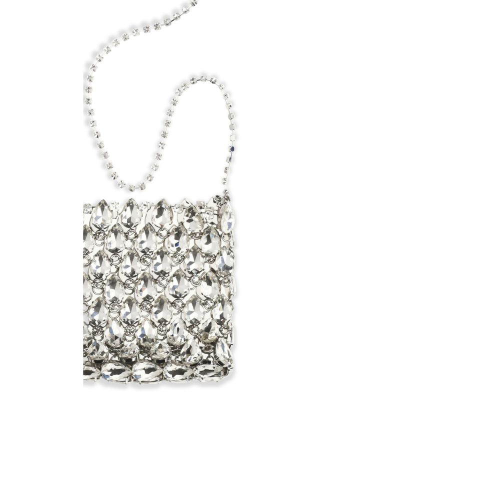 Sac porté épaule Self-Portrait en polyester argenté
