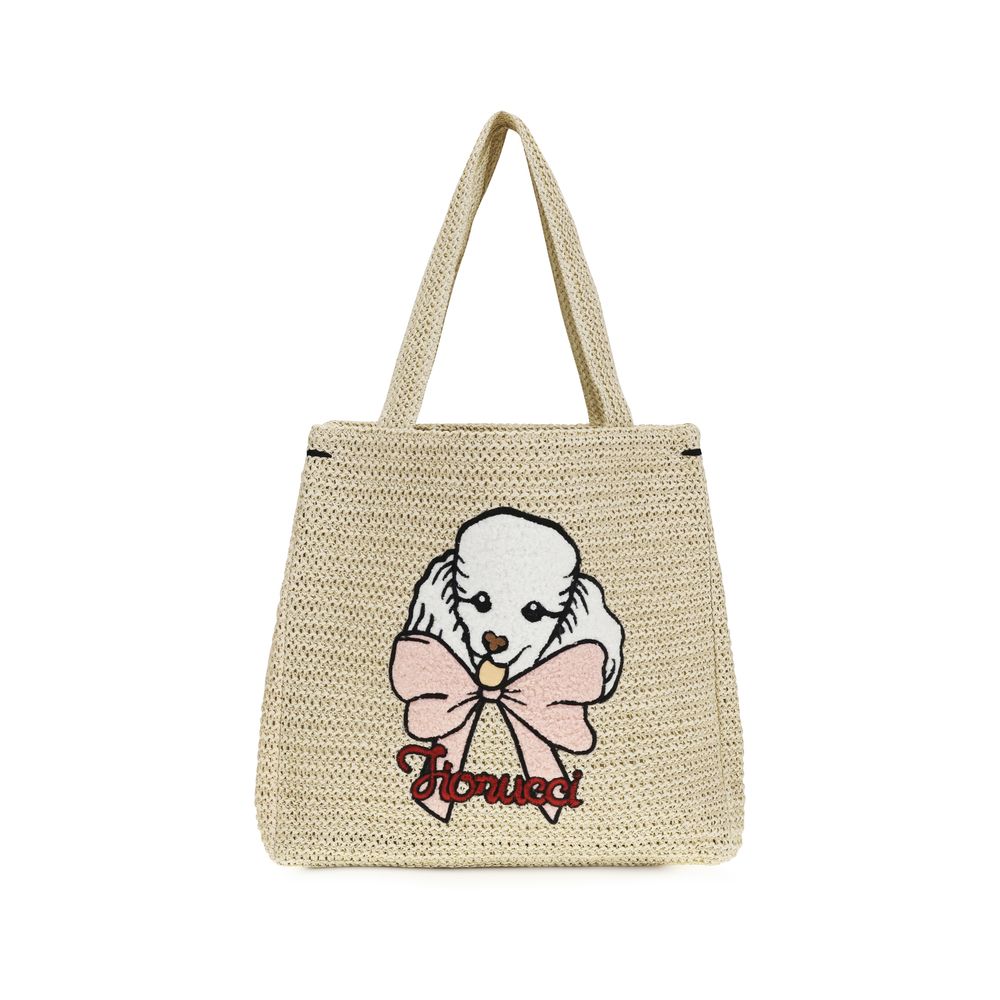 Sac à bandoulière en papier beige Fiorucci