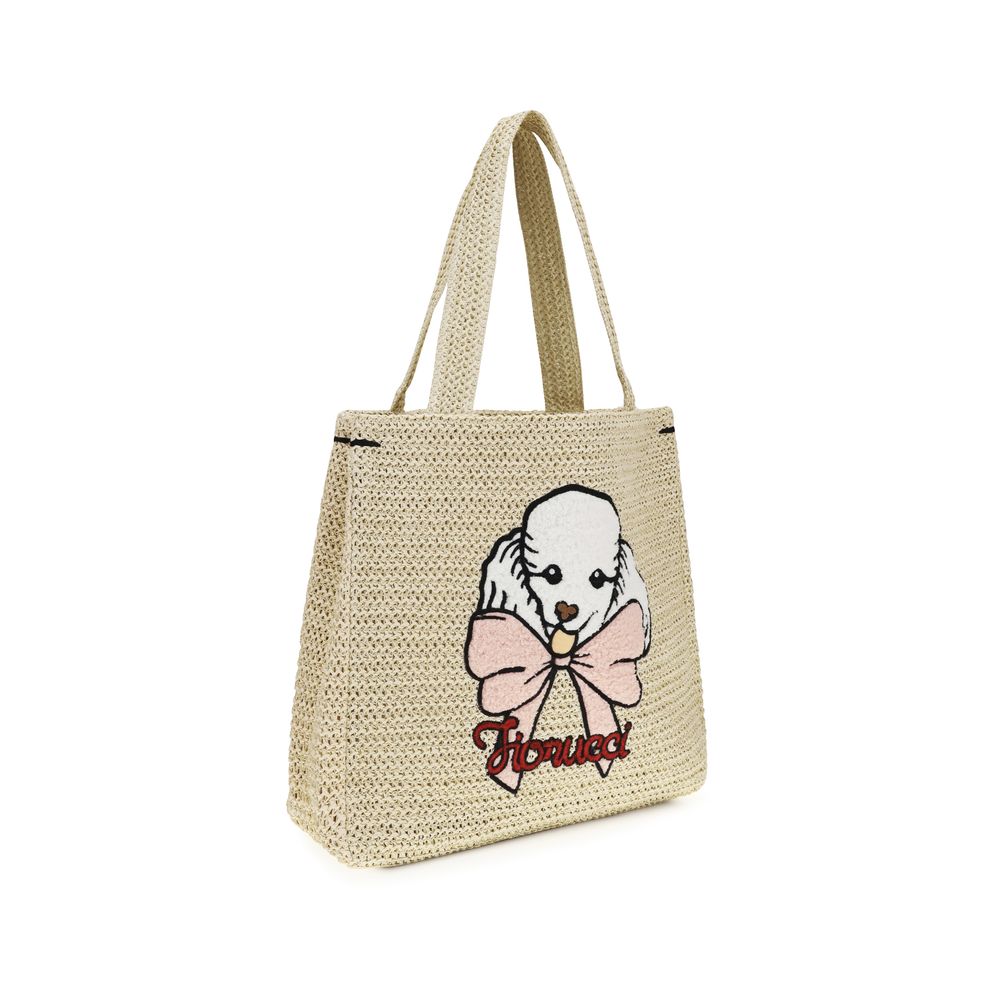 Sac à bandoulière en papier beige Fiorucci