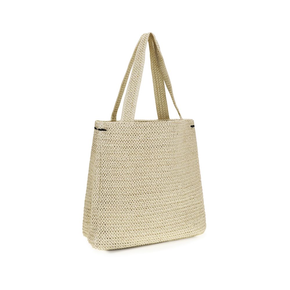 Sac à bandoulière en papier beige Fiorucci