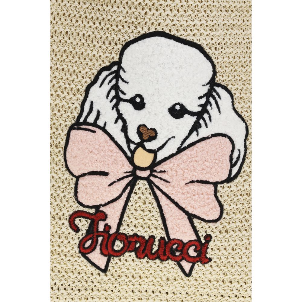 Sac à bandoulière en papier beige Fiorucci