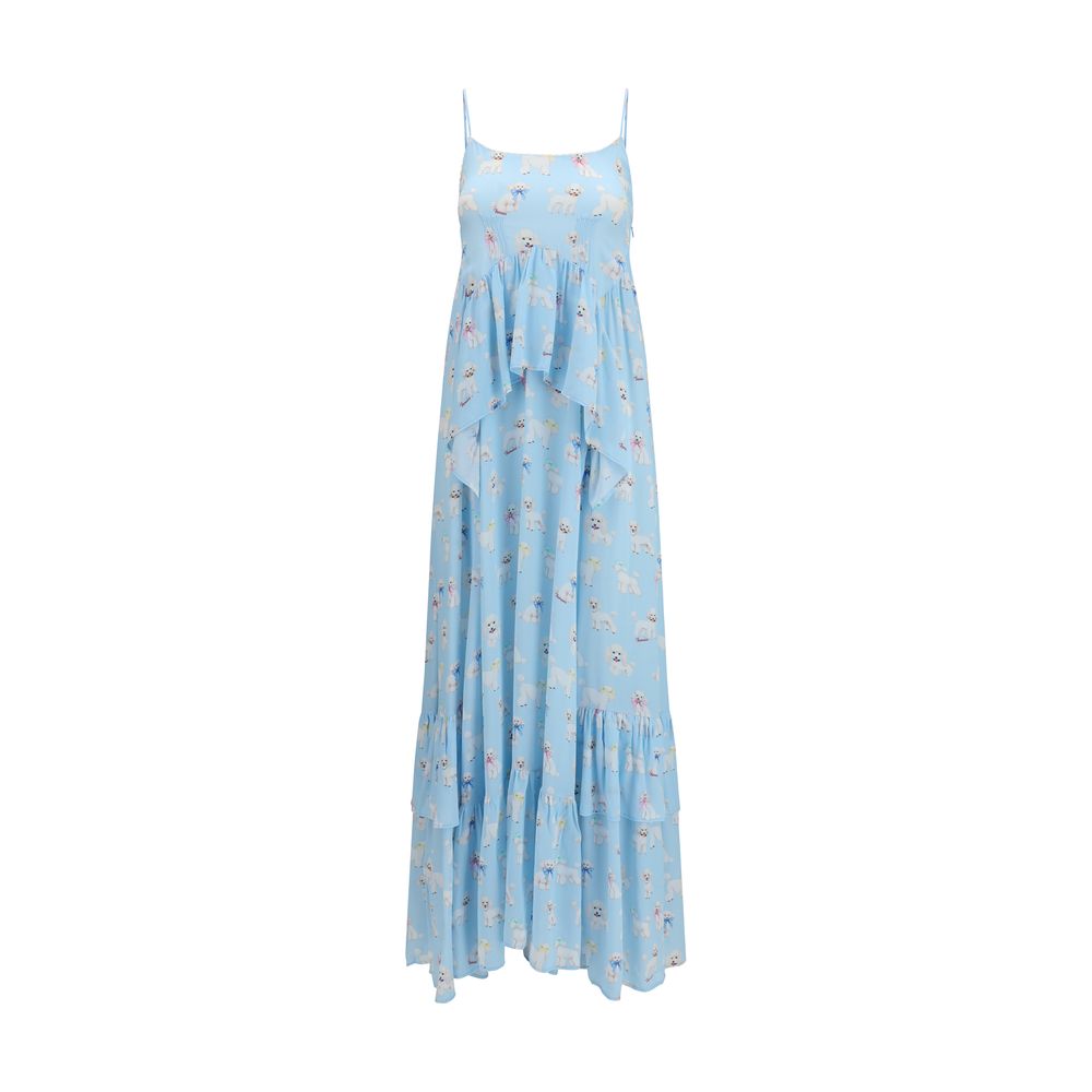 Robe longue en viscose bleue Fiorucci