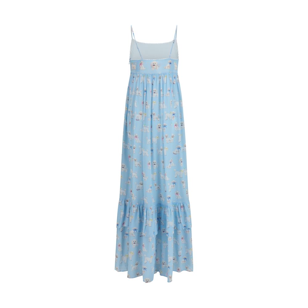 Robe longue en viscose bleue Fiorucci