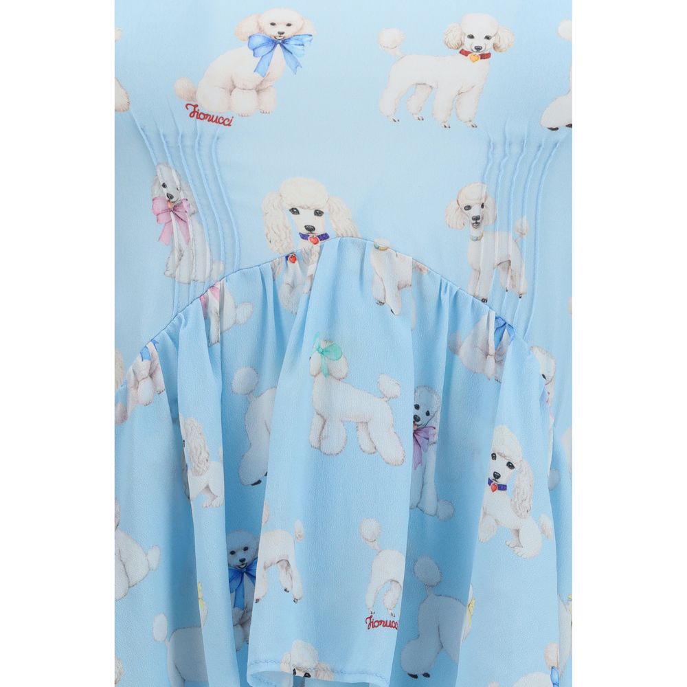 Robe longue en viscose bleue Fiorucci