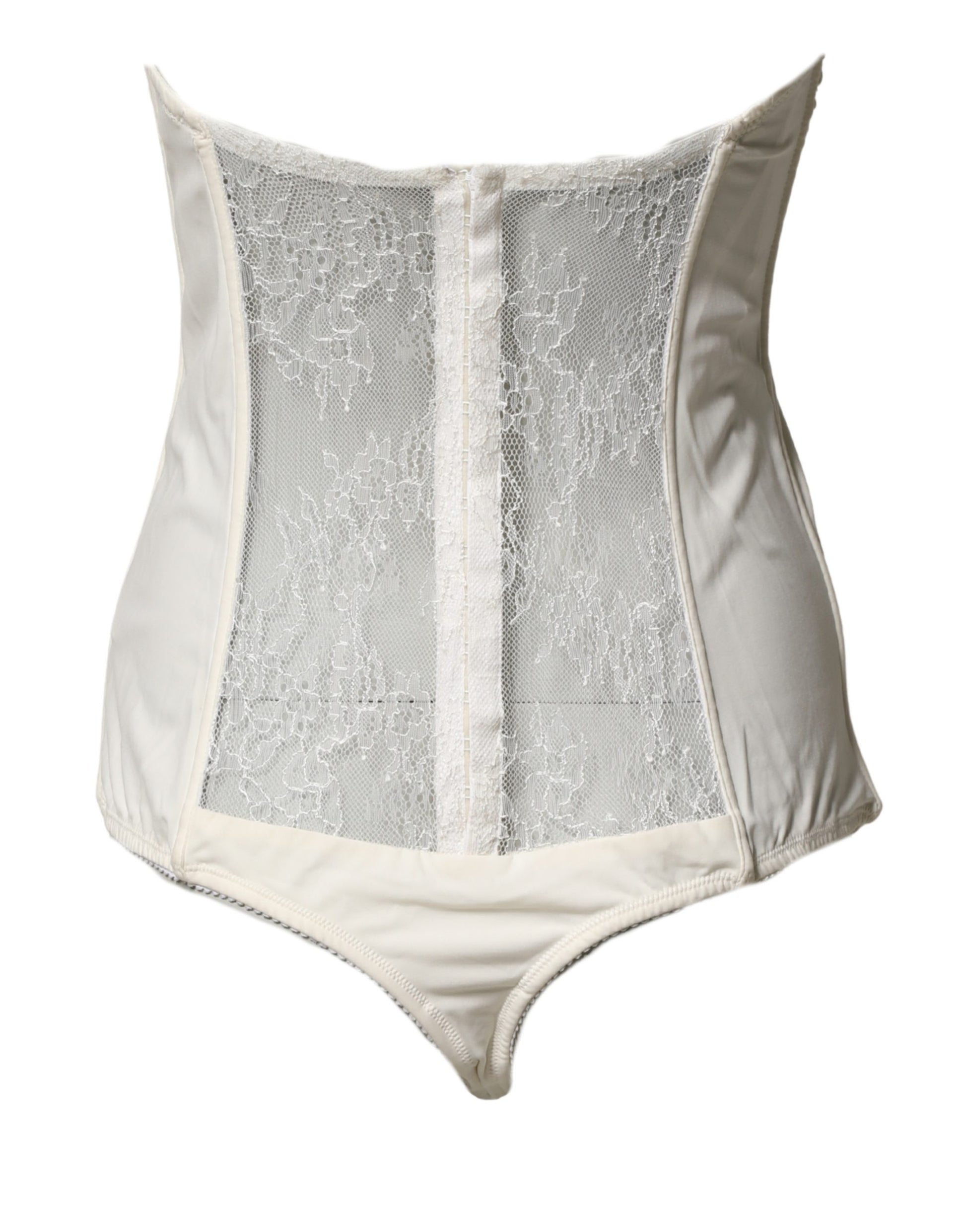 Elisabetta Franchi Off White Strapless One Piece Swimsuit Swimwear