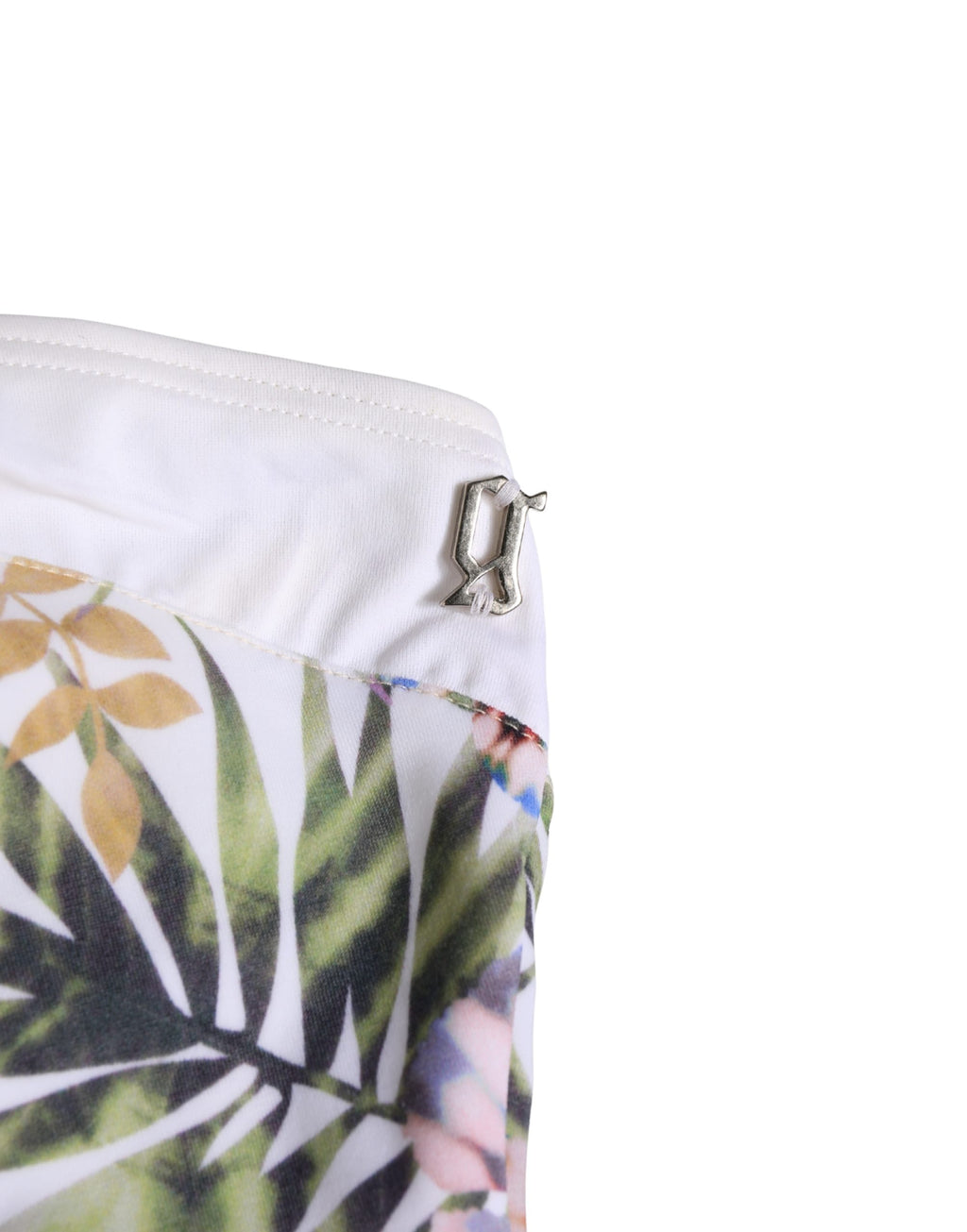 Maillot de bain une pièce bustier imprimé floral blanc John Galliano