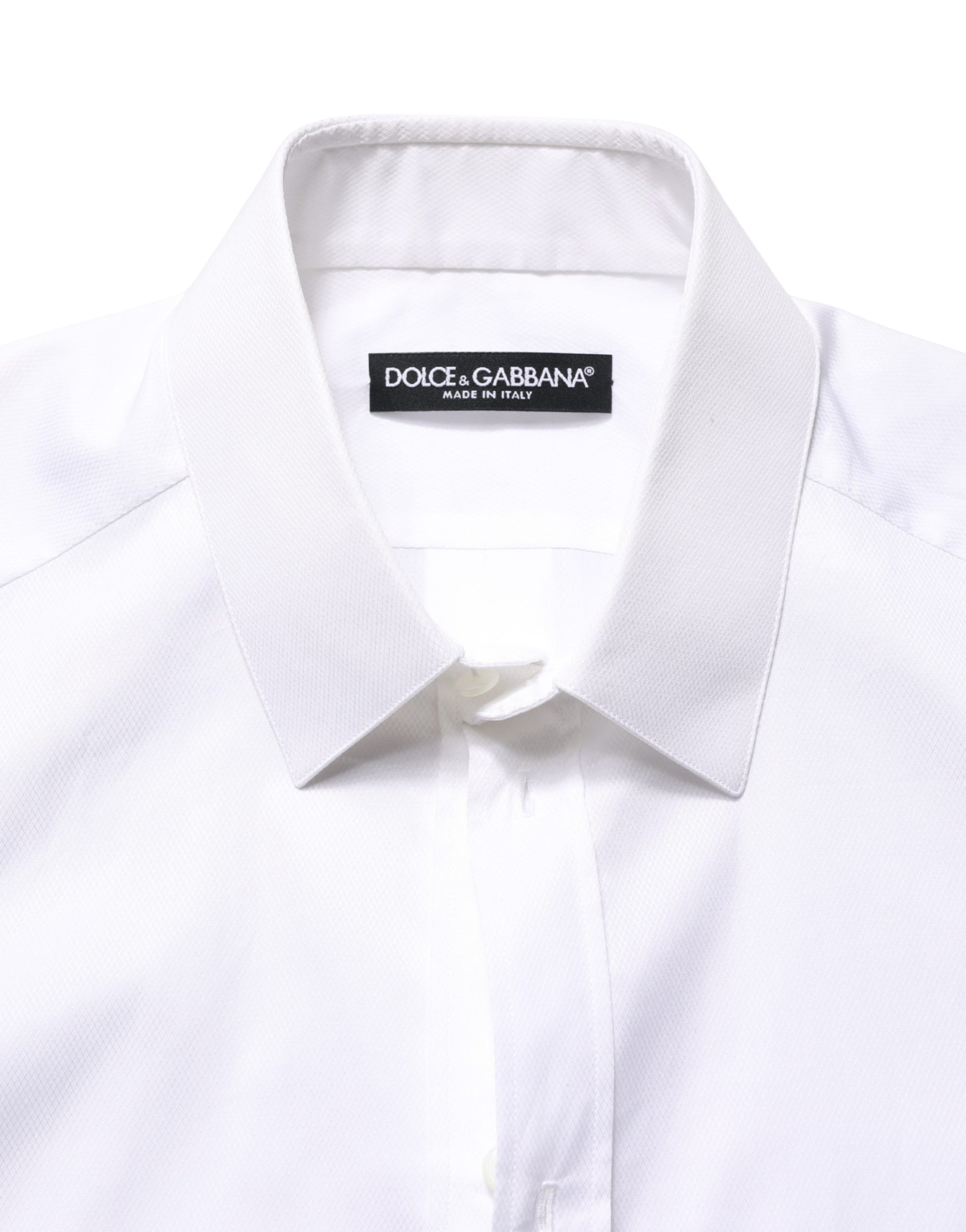 Dolce & Gabbana White Cotton Short Sleeves Button Down Shirt
