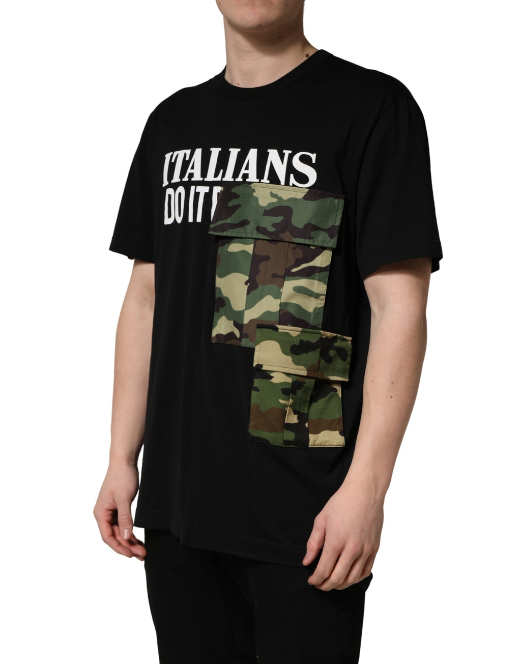 Dolce & Gabbana Black Short-Sleeve Shirt for Men detail view