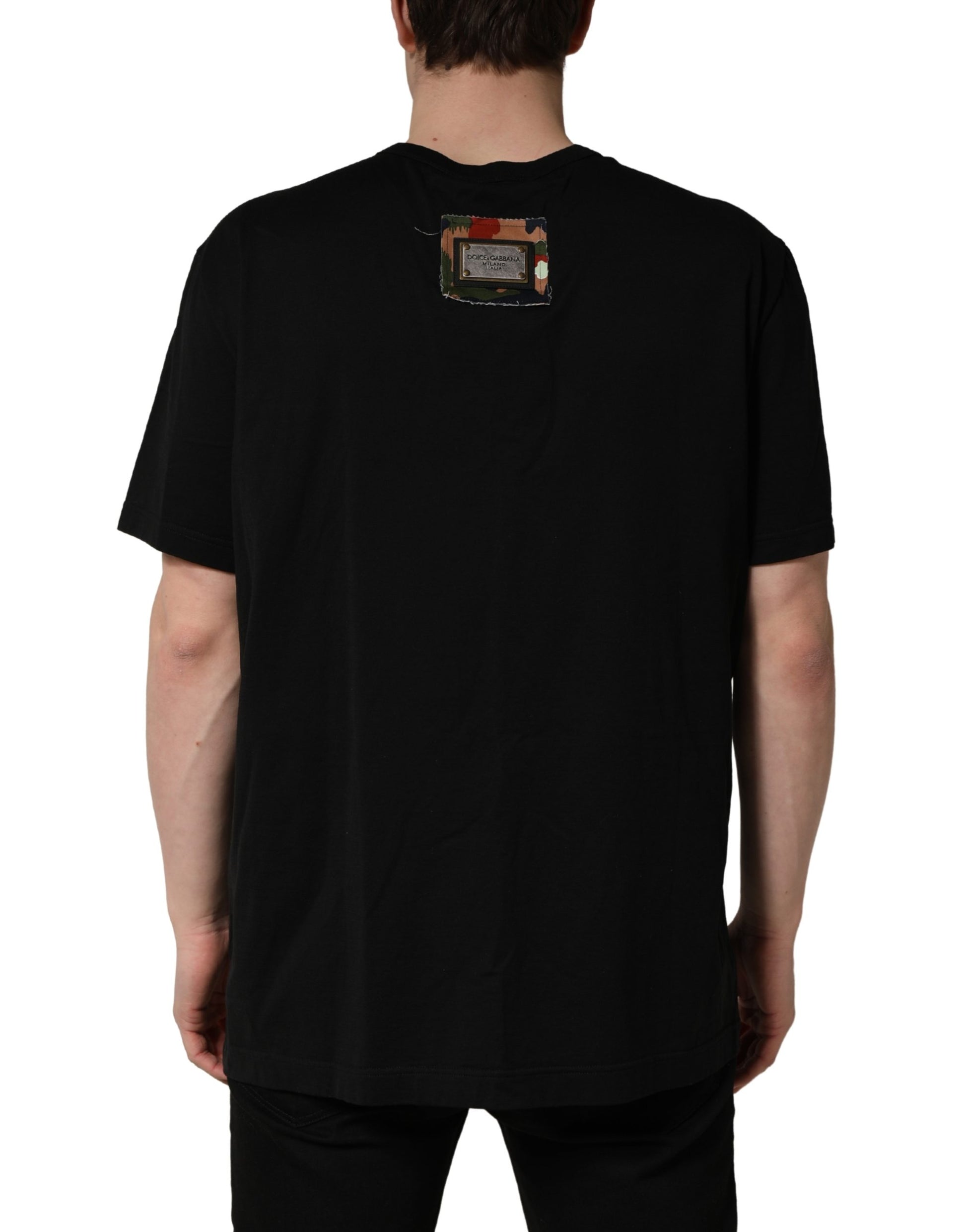 Dolce & Gabbana Black Short-Sleeve Shirt for Men side view