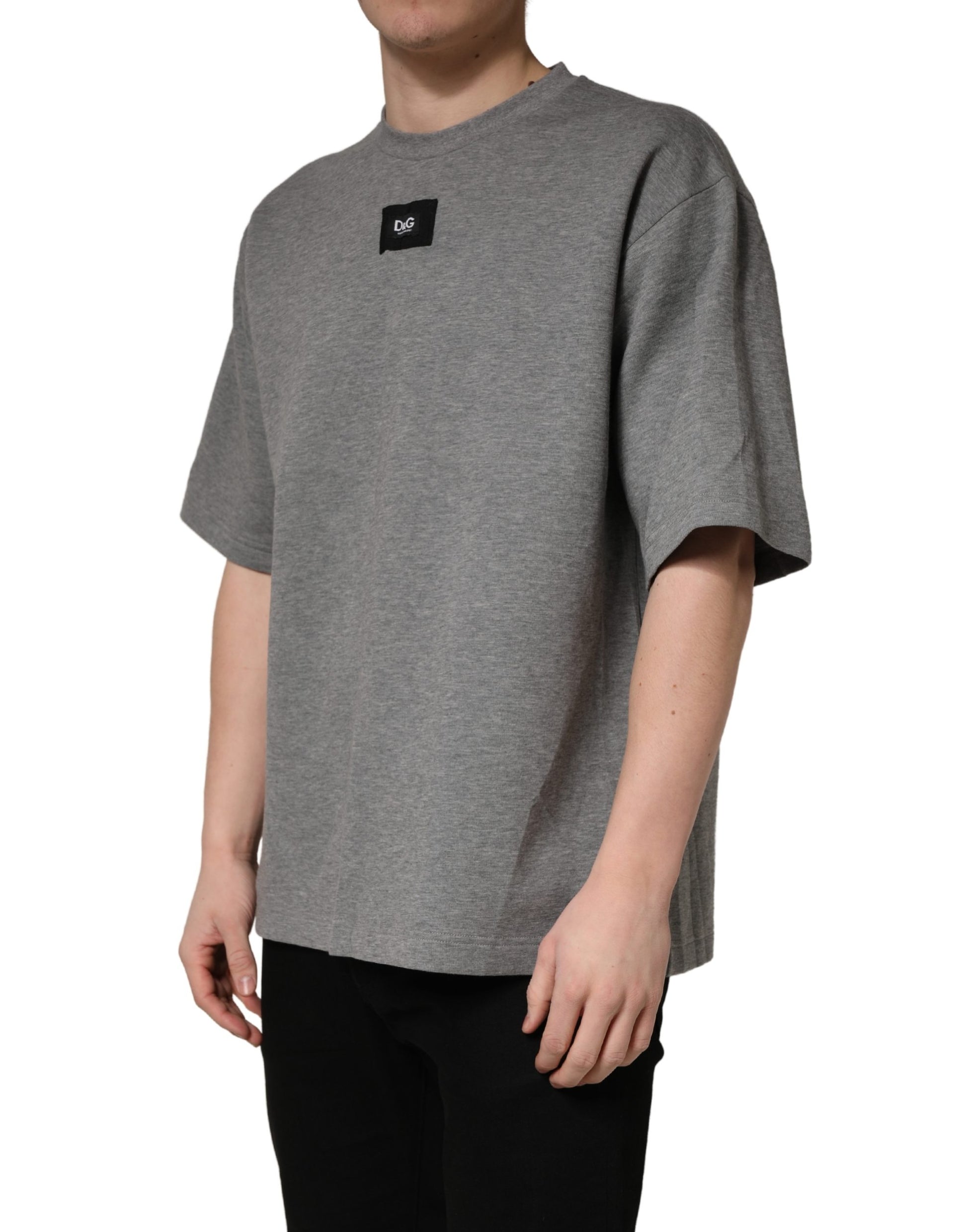 Dolce & Gabbana Grey Short-Sleeve Shirt for Men detail view