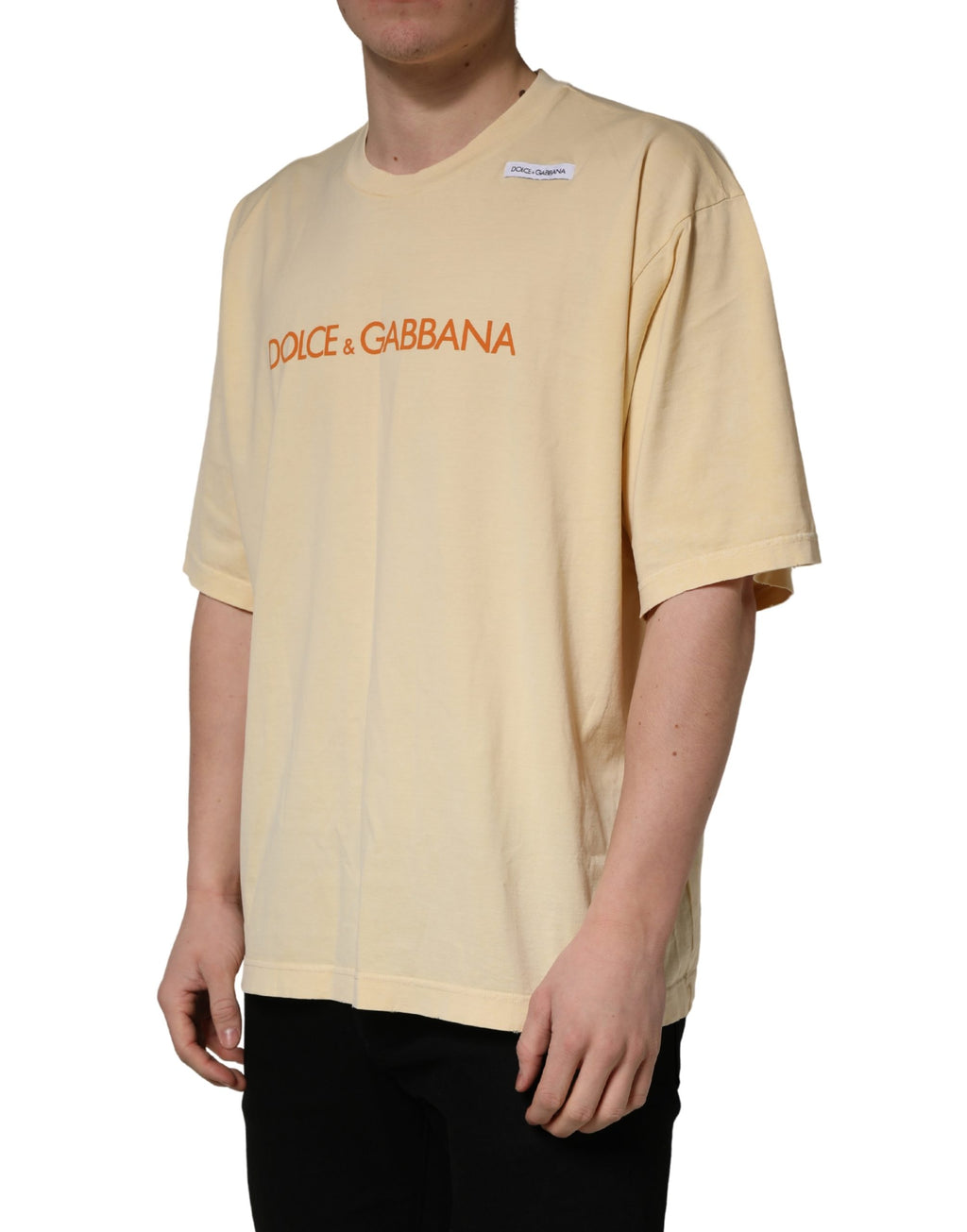 Dolce & Gabbana Yellow Short-Sleeve Shirt for Men detail view