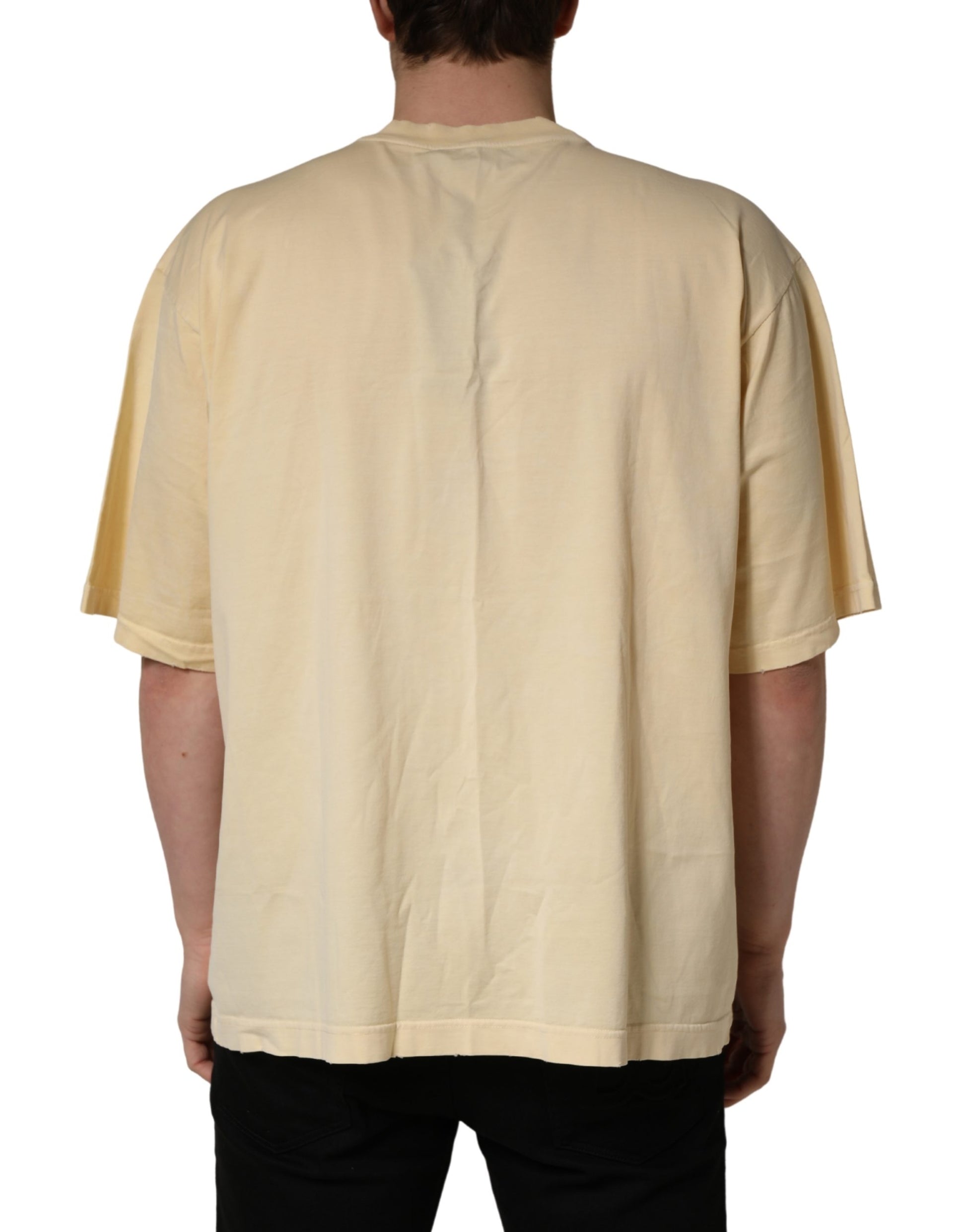 Dolce & Gabbana Yellow Short-Sleeve Shirt for Men side view